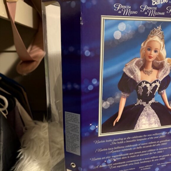 2000 Princess Millennium Barbie Silver Blue Gown Collector Edition Rare Box - Picture 7 of 8